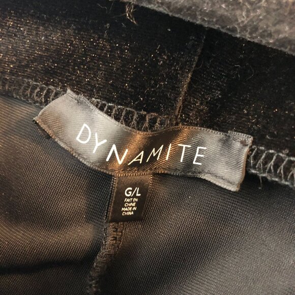 Dynamite Velvet Maxi Skirt Pull On Slit Back Goth Y2K Black L - Picture 3 of 4